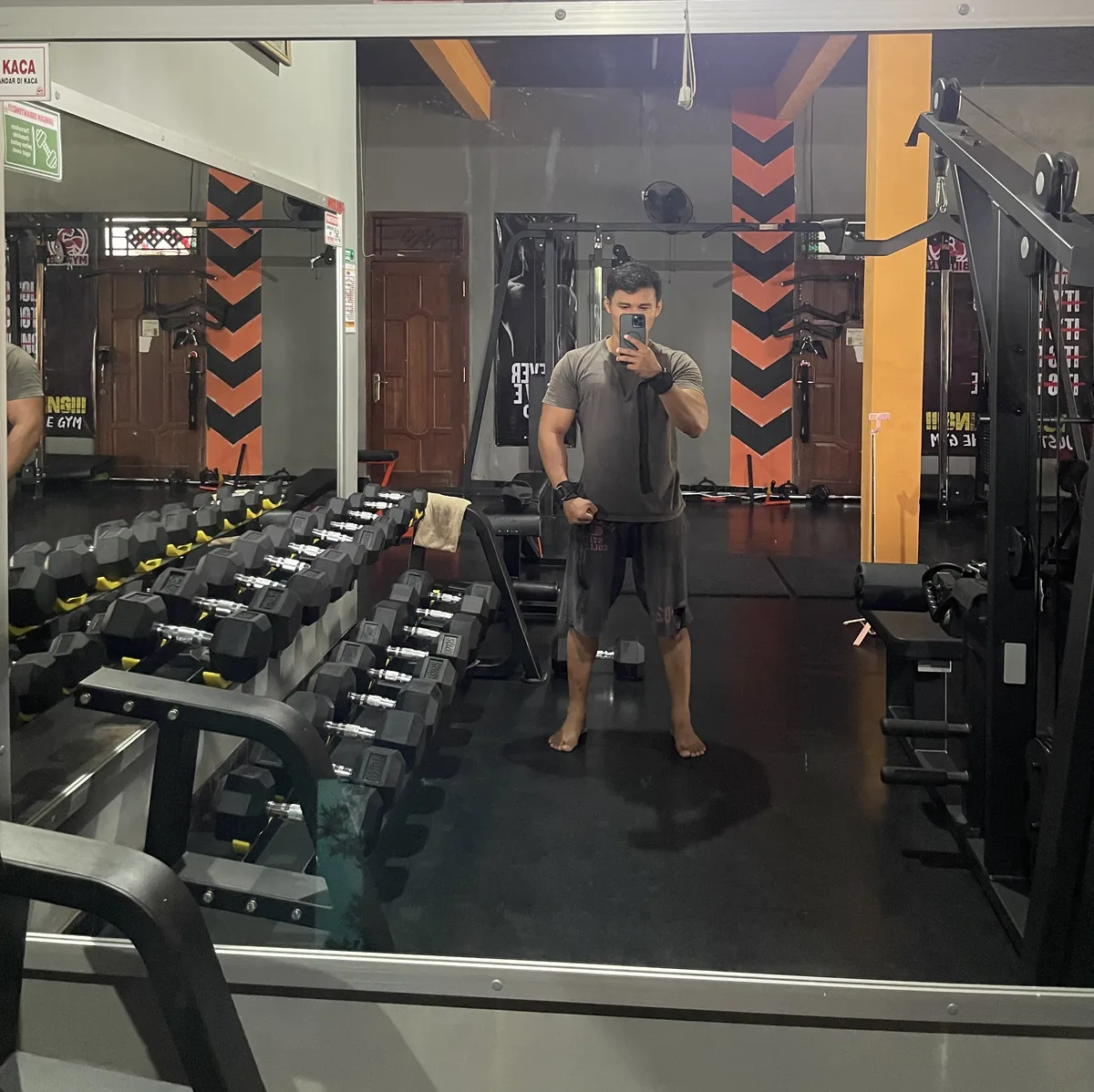 Free weights area at Bil Gym Purworejo